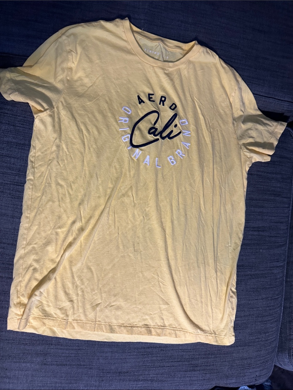 Aeropostale Yellow 'Cali' Logo Short Sleeve Tee
